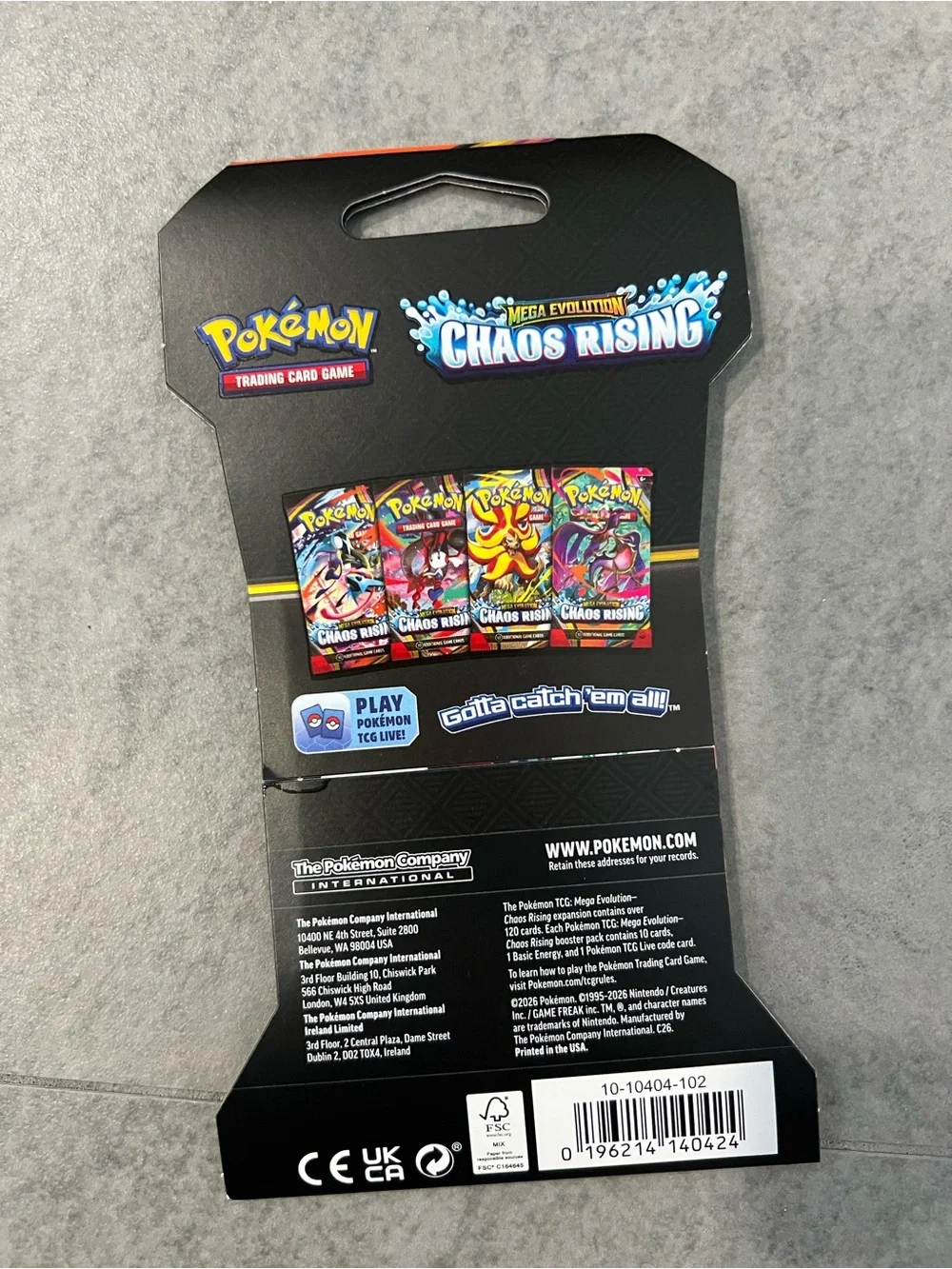 NWT Pokémon TCG: Mega Evolution - Chaos Rising(1)/Pitch Black(1) Booster Packs
